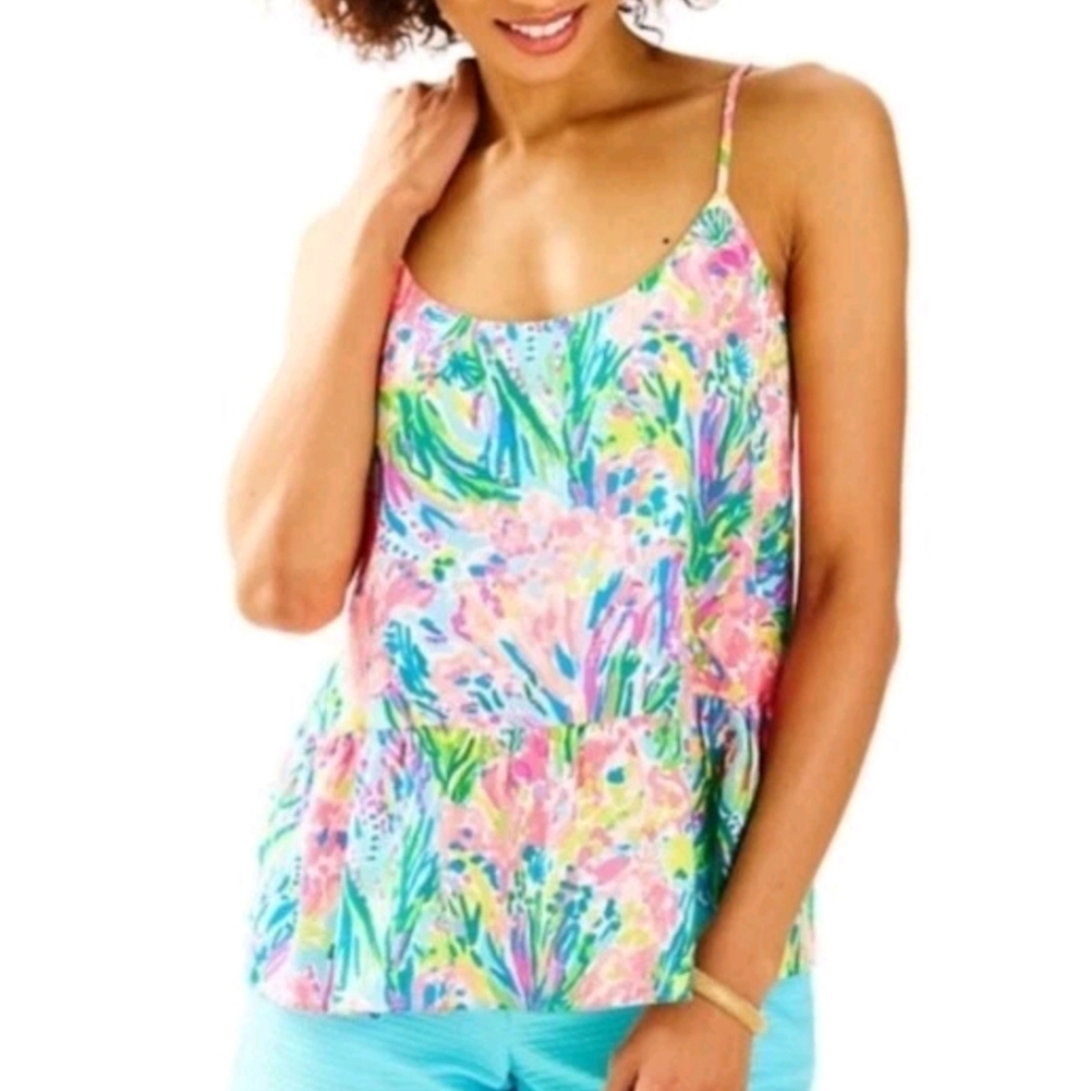 Lilly Pulitzer Abena Top In Fan Sea Pants